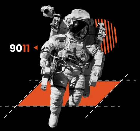 Astronaut floating in space