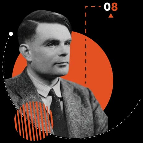 Collage portrait of Alan Turing